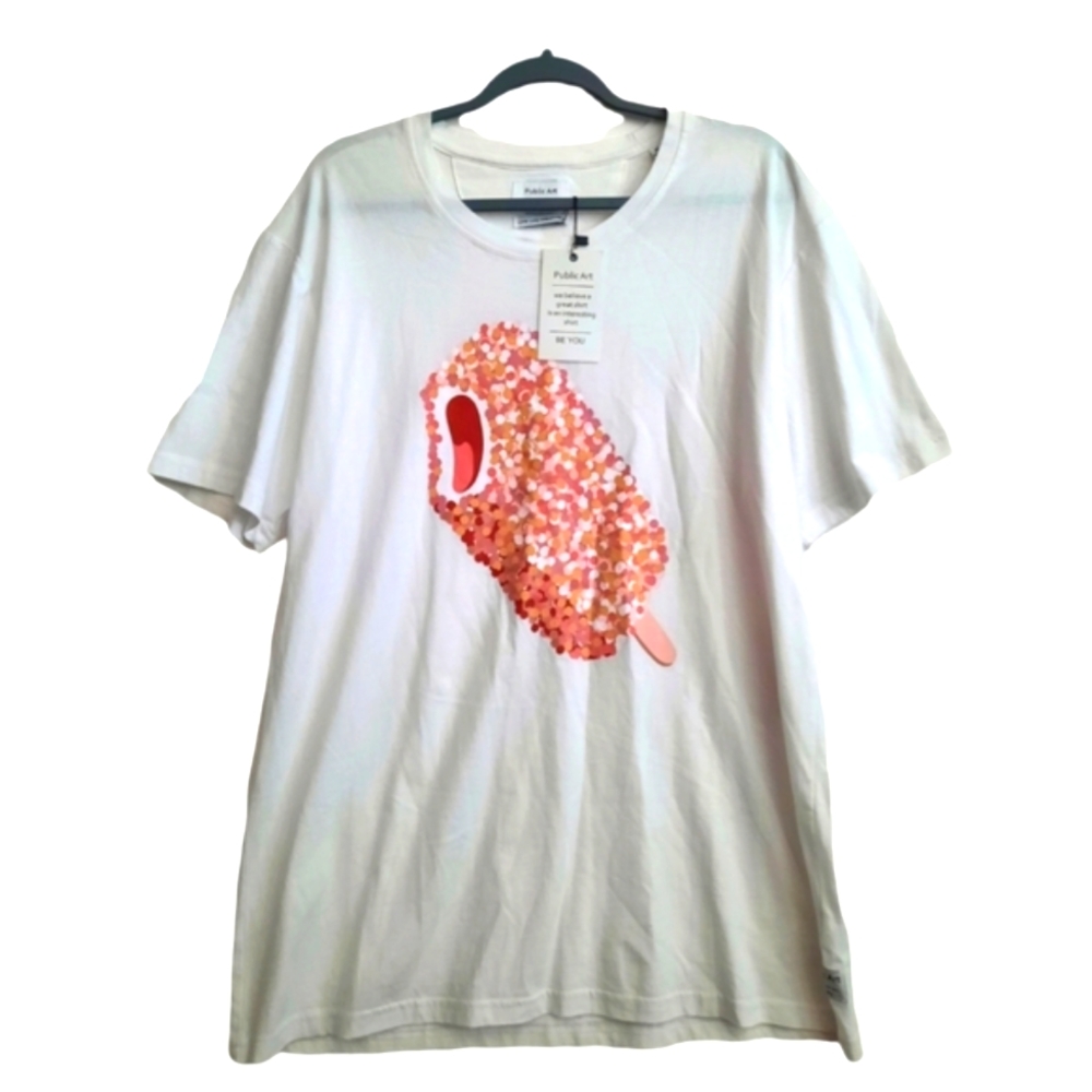 Public Art Tee - White - Size X-Large New!